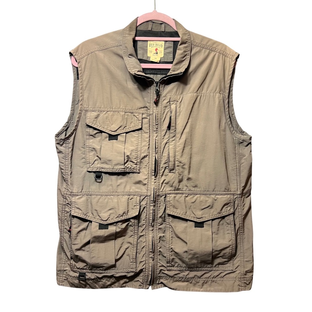 Red‎ Head Fishing Vest Mens Outdoor Utility Work Size M Multiple Pockets Hunting